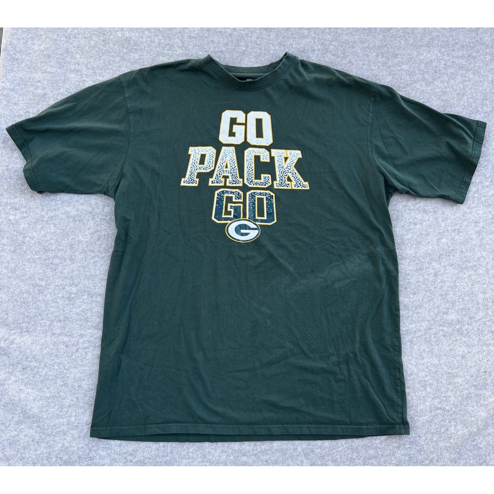 Fanatics Green Bay Packers Go Pack Go T-Shirt Mens 3XLT Green NFL Tall Tee